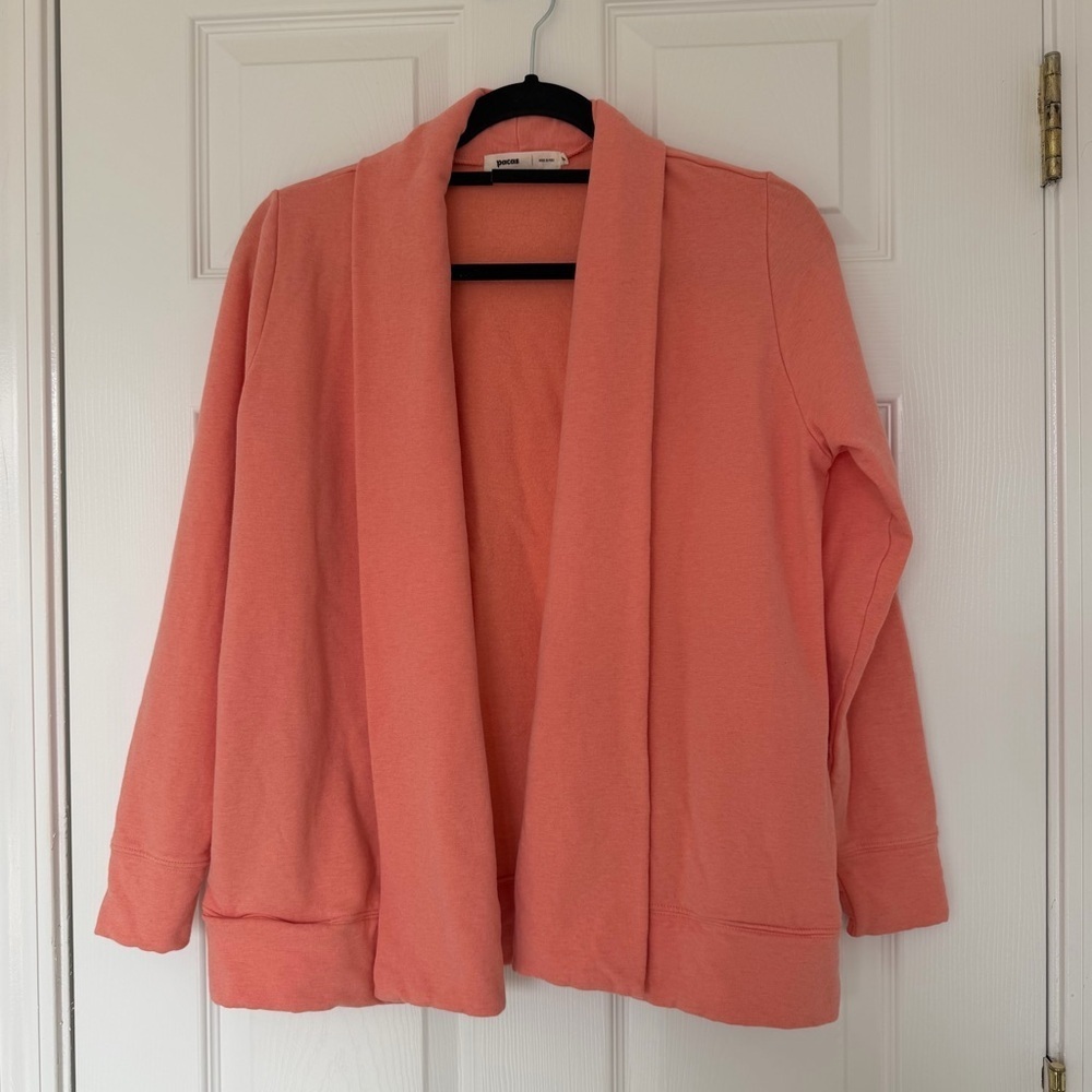 Pacas Women's Pimalpaca Open Front Lounge Cardigan Peach Color Size Medium
